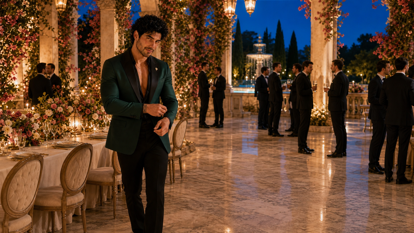 Camilo arriving at a royal evening reception